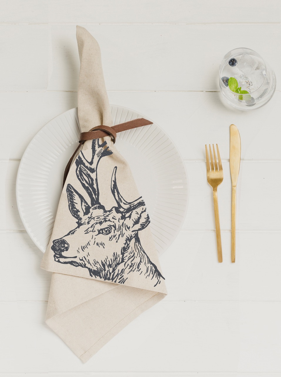 Servietten Hirsch | 4er-Set | The Linen Table