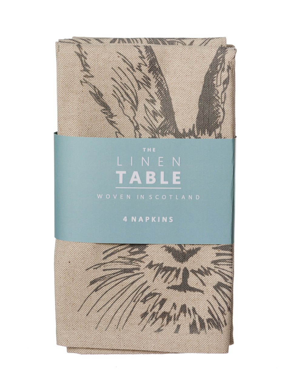 Servietten - 4 Stück | Leinen 50/50 | Motiv Hase