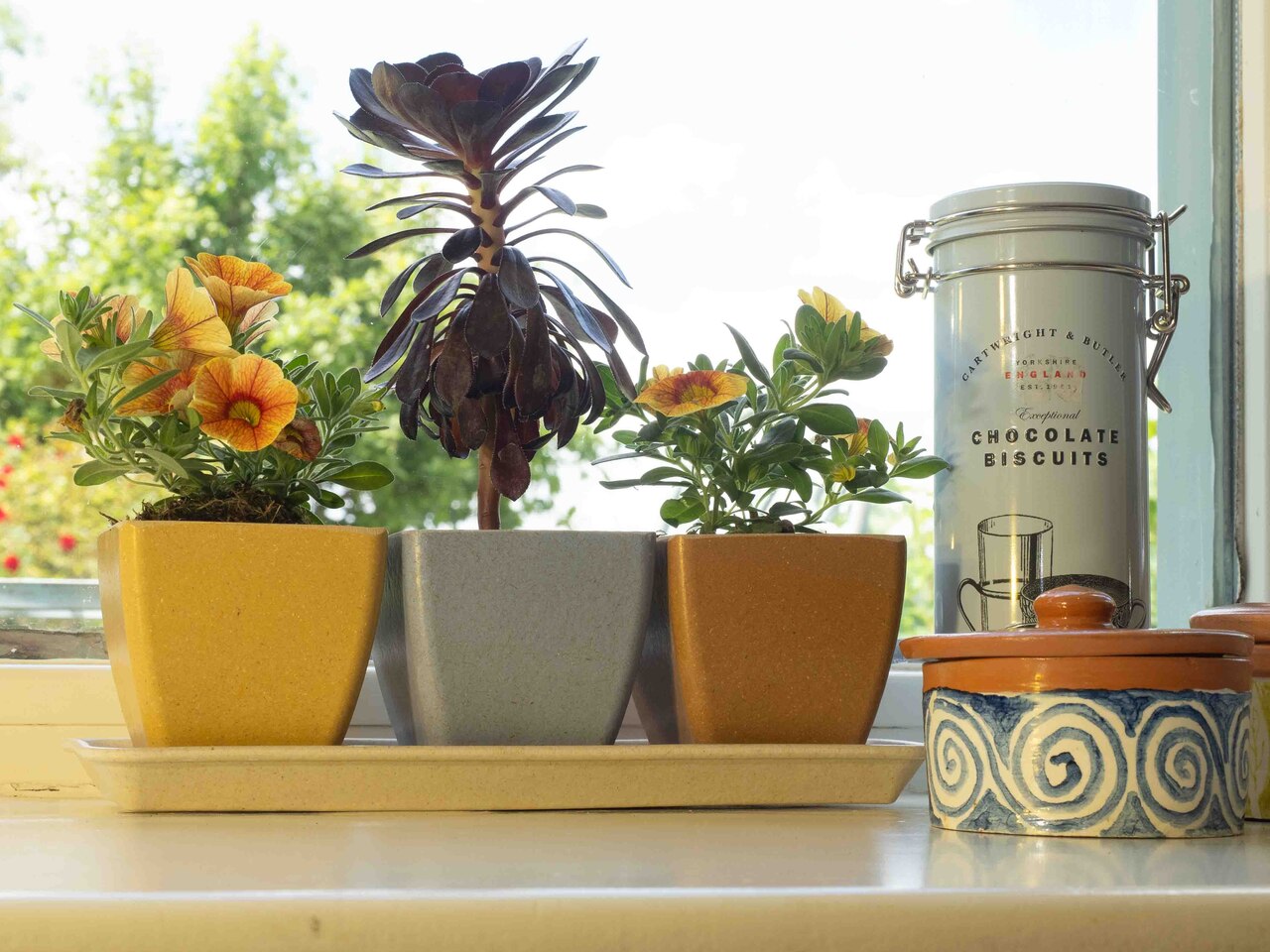 Drei Earth Pots Pflanztöpfe in Erdtönen für Sukkulenten, Kräuter oder kleine Zimmerpflanzen im Japandi-Stil